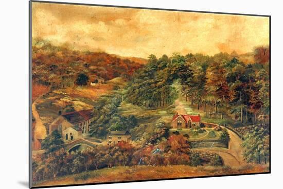 House and Mill in Rural Woodland, c,1880-null-Mounted Giclee Print