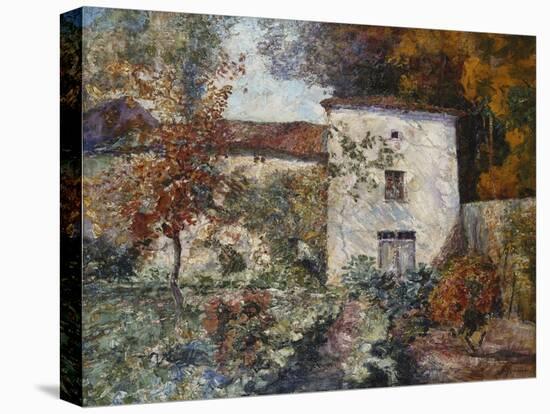 House and Orchard in the Autumn; Maison Et Verger a L'Automne-Victor Charreton-Stretched Canvas