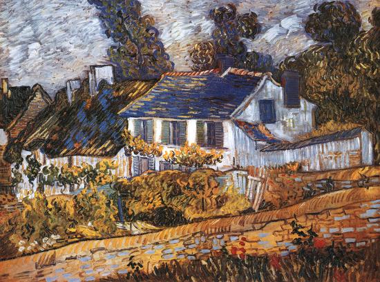House at Auvers-Vincent van Gogh-Framed Textured Art