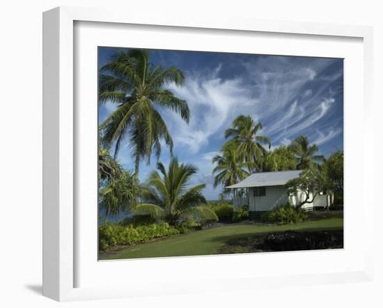 House at Kalahu Point near Hana, Maui, Hawaii, USA-Bruce Behnke-Framed Photographic Print