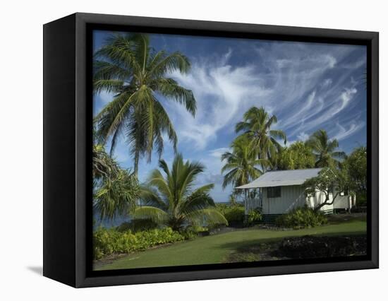 House at Kalahu Point near Hana, Maui, Hawaii, USA-Bruce Behnke-Framed Stretched Canvas