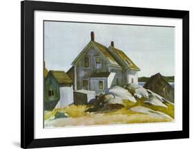 House At Old Fort-Edward Hopper-Framed Art Print