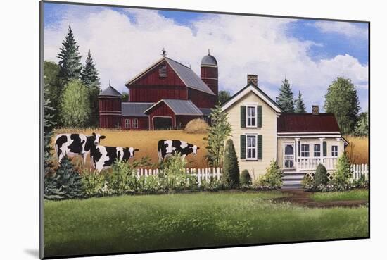 House-Barn-Cows-Debbi Wetzel-Mounted Giclee Print