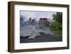 House Being Consumed by Floating Lava-Paul Richards-Framed Photographic Print
