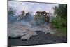 House Being Consumed by Floating Lava-Bettmann-Mounted Photographic Print