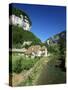 House Beside the Seille River, Baume-Les-Messieurs, Jura, Franche-Comte, France-Ruth Tomlinson-Stretched Canvas