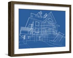 House Blueprint: Technical Draw--Vladimir--Framed Art Print