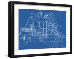 House Blueprint: Technical Draw--Vladimir--Framed Art Print