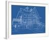 House Blueprint: Technical Draw--Vladimir--Framed Art Print