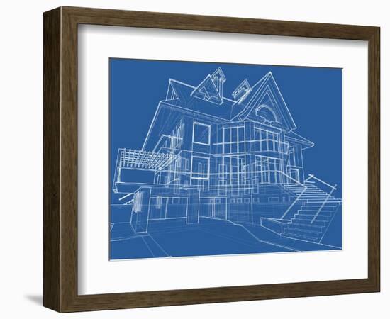 House Blueprint: Technical Draw--Vladimir--Framed Art Print