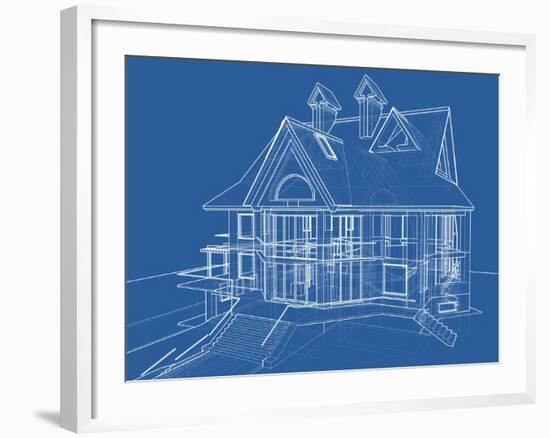 House Blueprint: Technical Draw--Vladimir--Framed Art Print