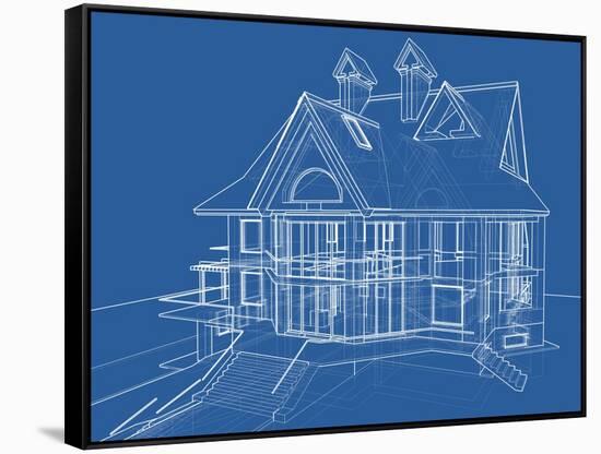 House Blueprint: Technical Draw--Vladimir--Framed Stretched Canvas