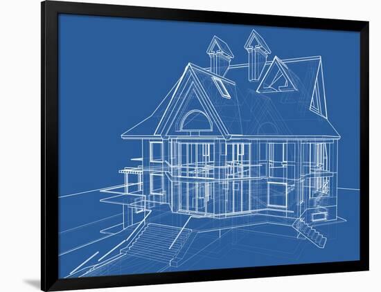 House Blueprint: Technical Draw--Vladimir--Framed Art Print