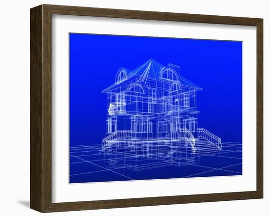 House Blueprint-Mike_Kiev-Framed Art Print