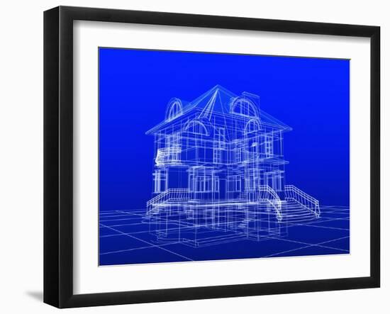 House Blueprint-Mike_Kiev-Framed Art Print