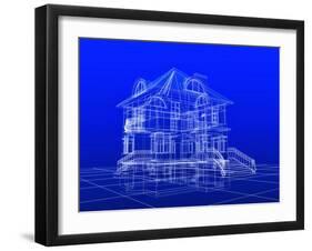 House Blueprint-Mike_Kiev-Framed Art Print