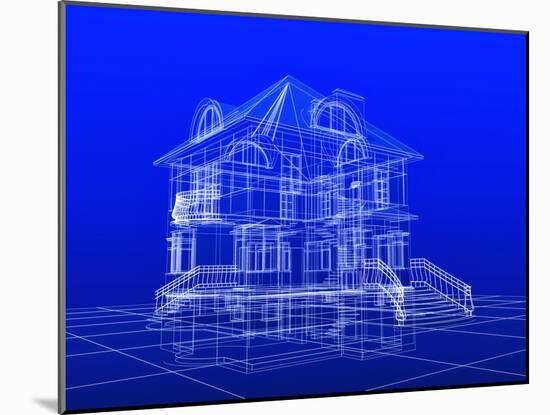 House Blueprint-Mike_Kiev-Mounted Art Print