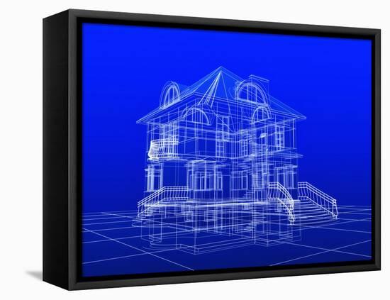 House Blueprint-Mike_Kiev-Framed Stretched Canvas