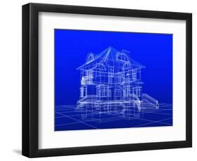 House Blueprint-Mike_Kiev-Framed Art Print