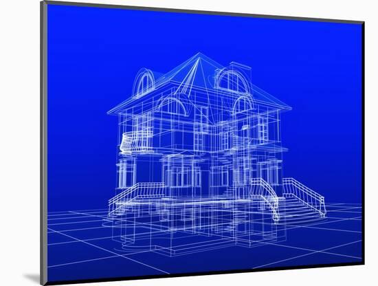 House Blueprint-Mike_Kiev-Mounted Art Print