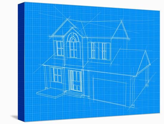 House Blueprint-Krisdog-Stretched Canvas