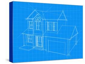 House Blueprint-Krisdog-Stretched Canvas