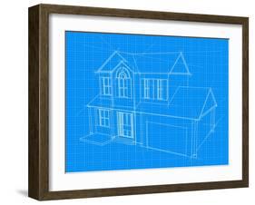 House Blueprint-Krisdog-Framed Art Print