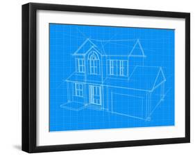 House Blueprint-Krisdog-Framed Art Print