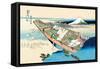 House Boat-Katsushika Hokusai-Framed Stretched Canvas