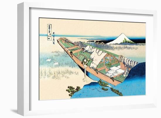 House Boat-Katsushika Hokusai-Framed Art Print