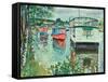 House Boats, Loch Lomond-George Leslie Hunter-Framed Stretched Canvas