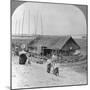 House Built of Bamboo on Rafts, Bhamo, Burma, 1908-null-Mounted Photographic Print