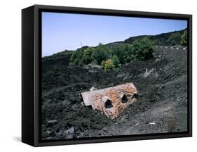 House Destroyed by Lava Flow, Mount Etna, Sicily, Italy-Peter Thompson-Framed Stretched Canvas