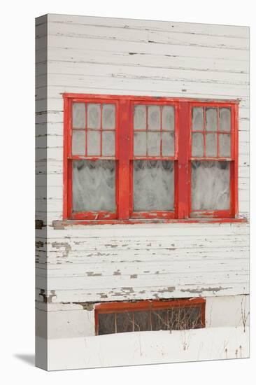 House Detail, Winter, Crested Butte, Colorado, USA-Walter Bibikow-Stretched Canvas