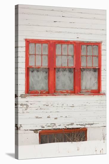 House Detail, Winter, Crested Butte, Colorado, USA-Walter Bibikow-Stretched Canvas