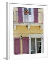 House Detail, Yacht Harbor, Fiskardo, Kefalonia, Ionian Islands, Greece-Walter Bibikow-Framed Photographic Print