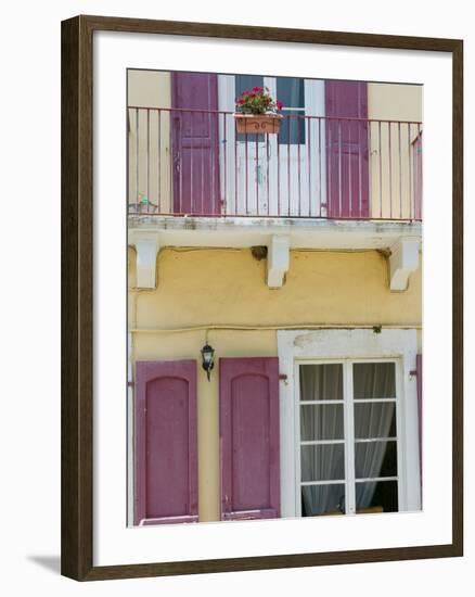 House Detail, Yacht Harbor, Fiskardo, Kefalonia, Ionian Islands, Greece-Walter Bibikow-Framed Photographic Print