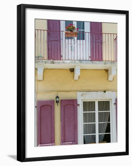 House Detail, Yacht Harbor, Fiskardo, Kefalonia, Ionian Islands, Greece-Walter Bibikow-Framed Photographic Print