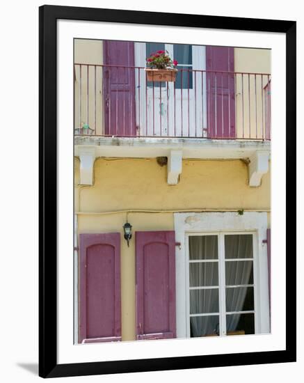 House Detail, Yacht Harbor, Fiskardo, Kefalonia, Ionian Islands, Greece-Walter Bibikow-Framed Photographic Print