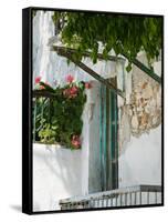 House Detail, Yacht Harbor, Fiskardo, Kefalonia, Ionian Islands, Greece-Walter Bibikow-Framed Stretched Canvas