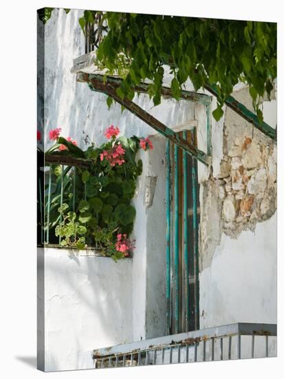 House Detail, Yacht Harbor, Fiskardo, Kefalonia, Ionian Islands, Greece-Walter Bibikow-Stretched Canvas