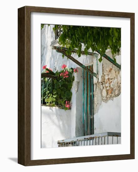 House Detail, Yacht Harbor, Fiskardo, Kefalonia, Ionian Islands, Greece-Walter Bibikow-Framed Photographic Print