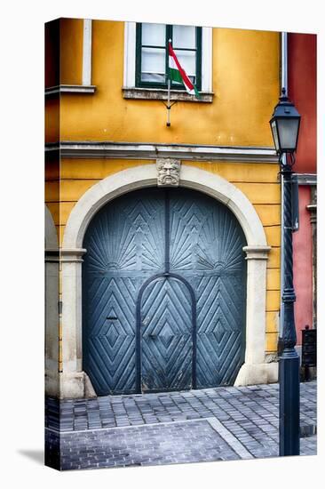 House Exterior On Castle Hill, Budapest, Hungary-George Oze-Stretched Canvas