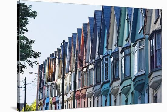 House Facades, Cobh City, Ireland-George Oze-Stretched Canvas