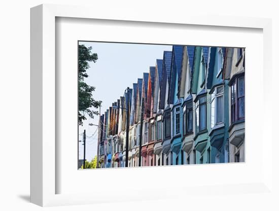 House Facades, Cobh City, Ireland-George Oze-Framed Photographic Print