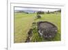 House Foundation and Seven Moai in the Tahai Archaeological Zone-Michael-Framed Photographic Print