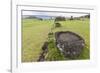 House Foundation and Seven Moai in the Tahai Archaeological Zone-Michael-Framed Photographic Print