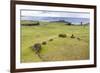 House Foundation and Six Moai in the Tahai Archaeological Zone-Michael Nolan-Framed Photographic Print