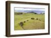 House Foundation and Six Moai in the Tahai Archaeological Zone-Michael Nolan-Framed Photographic Print