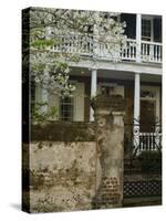 House front with balcony, Charleston, South Carolina, USA-Corey Hilz-Stretched Canvas